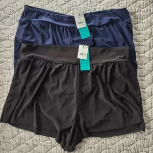2 Pair For The Price Of 1! Women's Swimwear Soft Shorts - Navy and Black